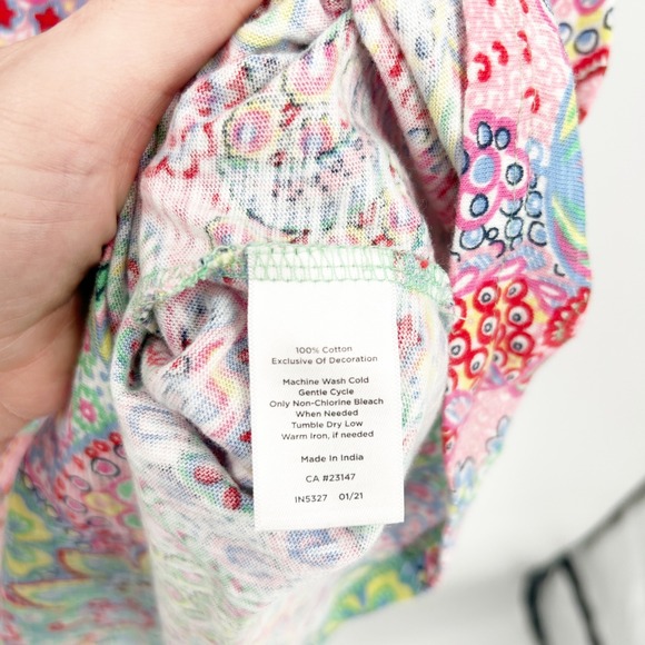 Talbots Womens Retro Paisley Print Cotton‎ T-Shirt Shift Dress Size M Multicolor - Picture 5 of 8